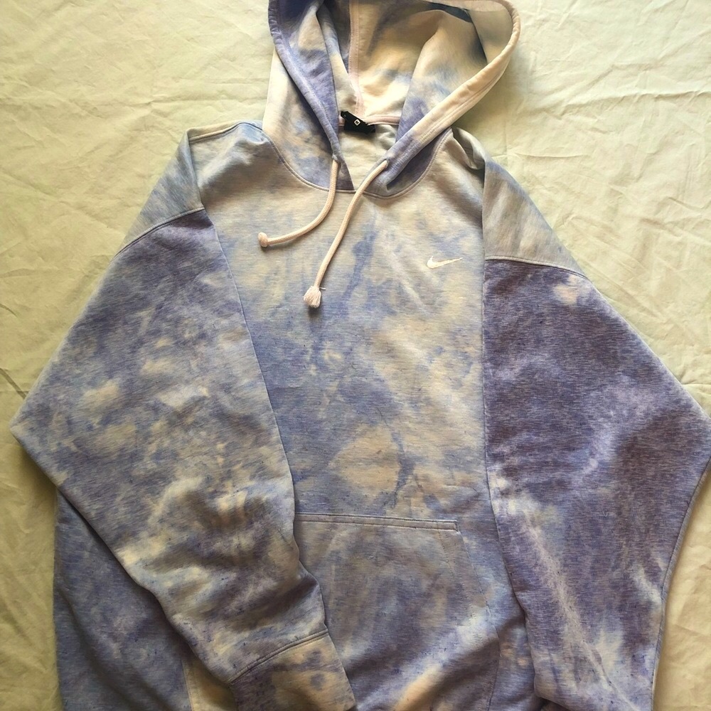 Nike tie die dry fit hoodie blue and purple size medium